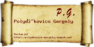 Polyákovics Gergely névjegykártya